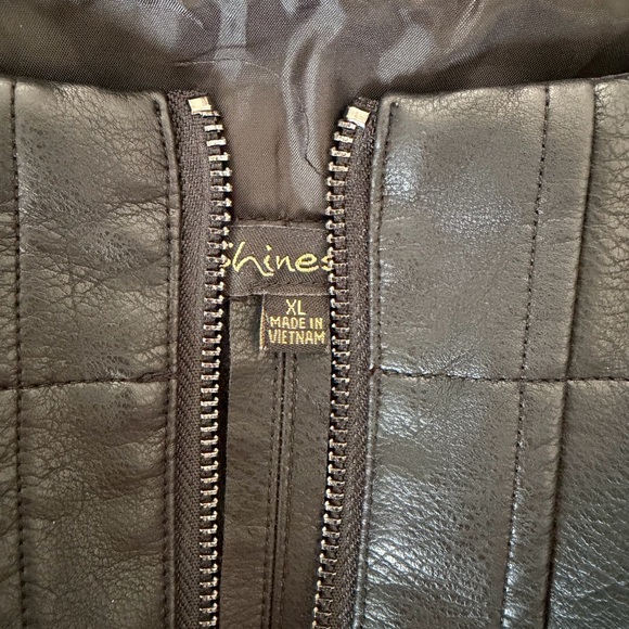 Chico's Dark Leather Mini Skirt - Picture 2 of 2